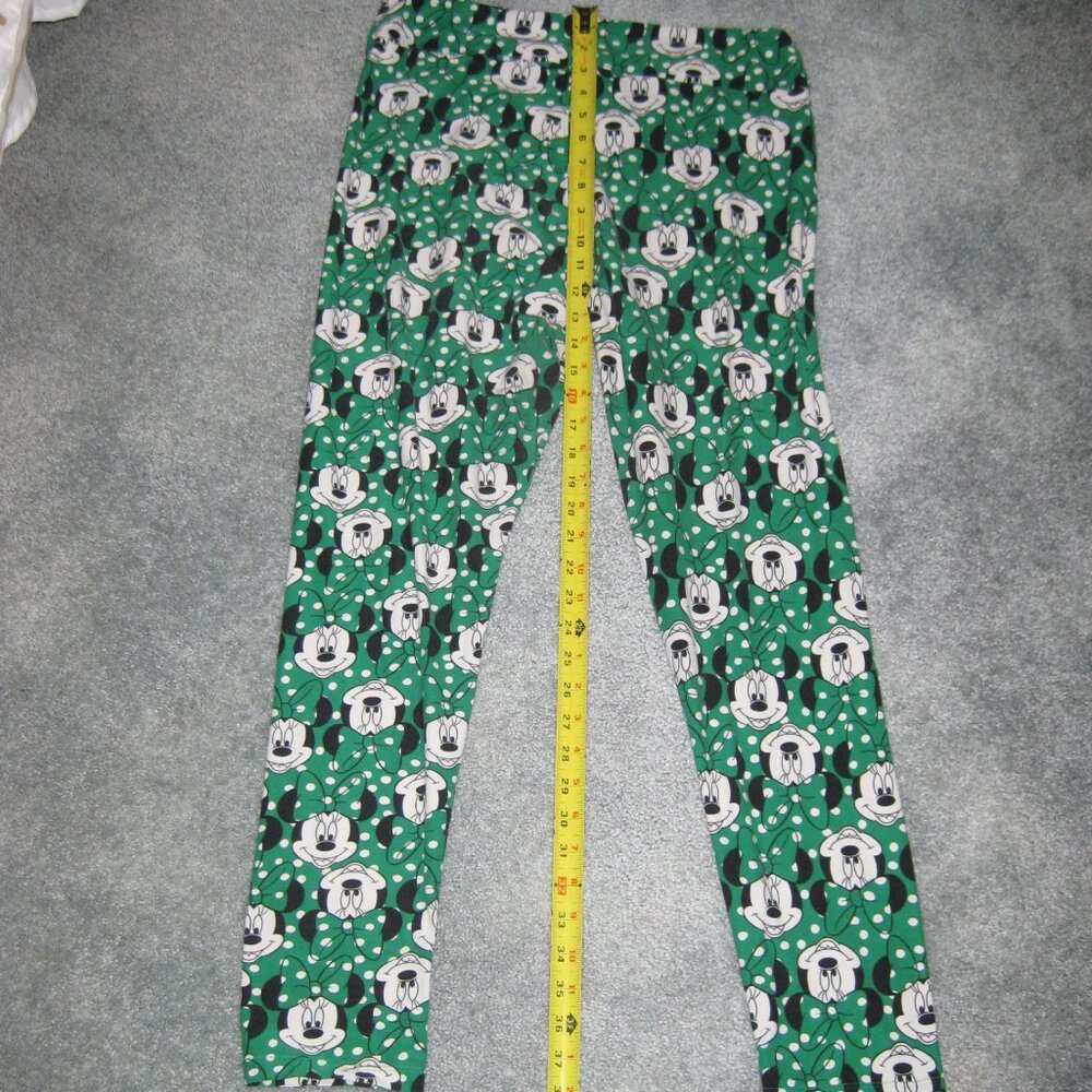 Share LulaRoe Tall & Curvy Green White Polka Dot Minnie Mouse Womens Leggings 32